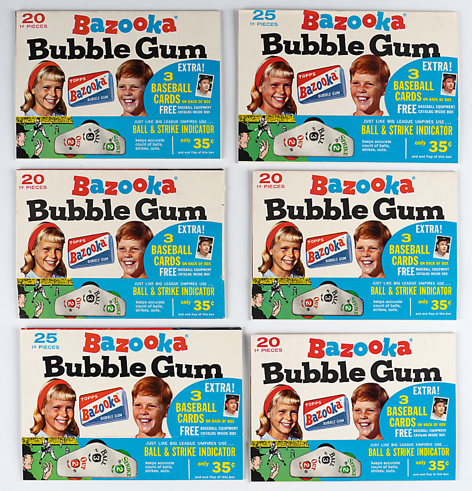 1967 Bazooka Box High-Grade Partial Set (9/18) with (11) Hall of Famers - (27 Total Cards)