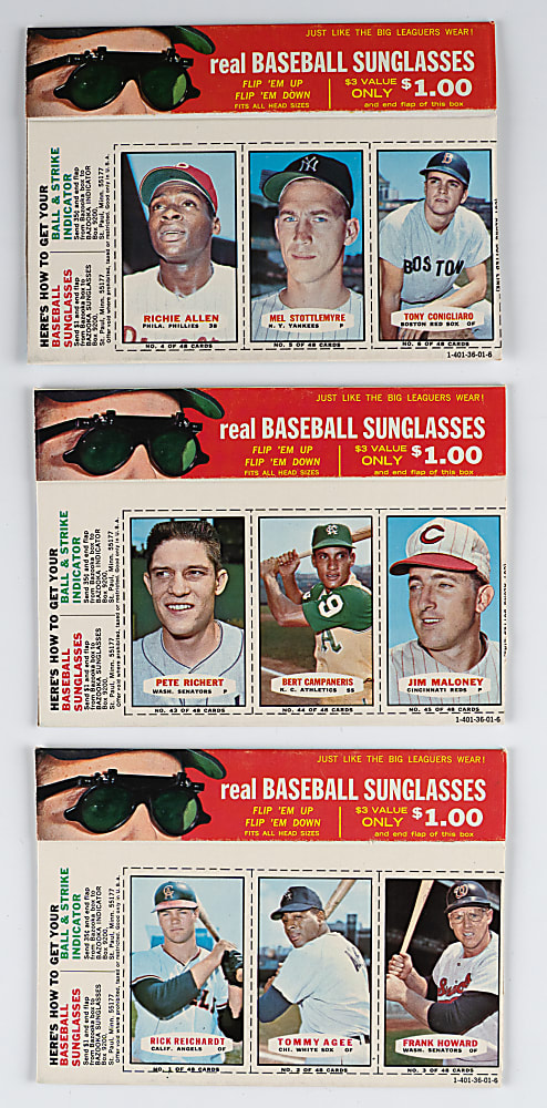 1967 Bazooka Box High-Grade Partial Set (9/18) with (11) Hall of Famers - (27 Total Cards)