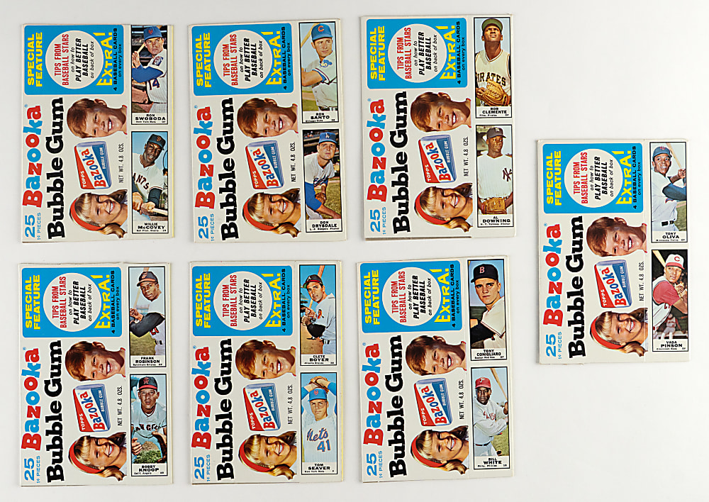 1968 Bazooka Box High-Grade Near Complete Set (11/15) with (8) Hall of Famers Including Roberto Clemente - (44 Total Cards)