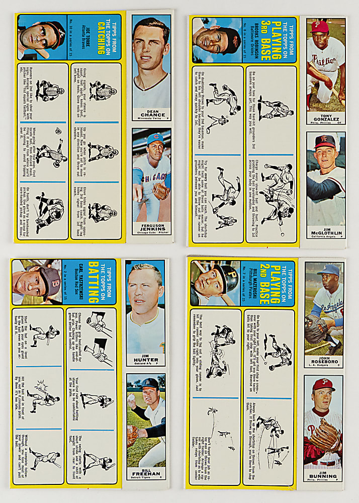 1968 Bazooka Box High-Grade Near Complete Set (11/15) with (8) Hall of Famers Including Roberto Clemente - (44 Total Cards)