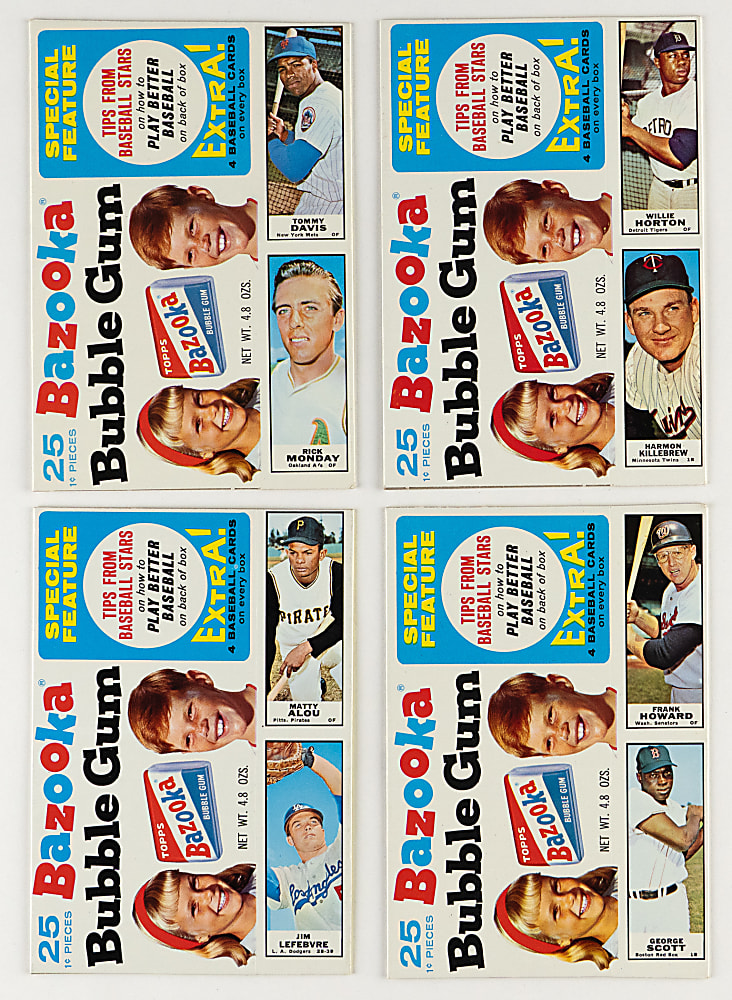 1968 Bazooka Box High-Grade Near Complete Set (11/15) with (8) Hall of Famers Including Roberto Clemente - (44 Total Cards)