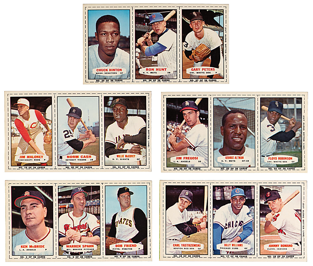 1964 Bazooka Panels High-Grade Group (5) with (4) Hall of Famers - (15 Total Cards)