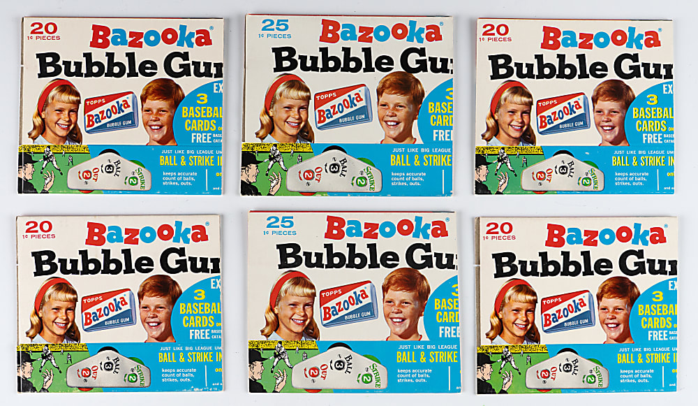 1966 Bazooka Box High-Grade Partial Set (12/16) with Clemente, Koufax & Mantle - (36 Total Cards)