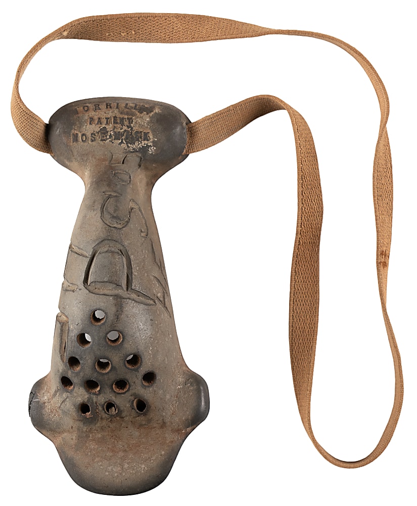 Circa 1891 John Morrill Football Nose Guard with Original Straps