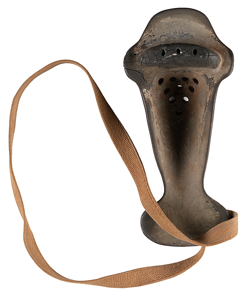 Circa 1891 John Morrill Football Nose Guard with Original Straps