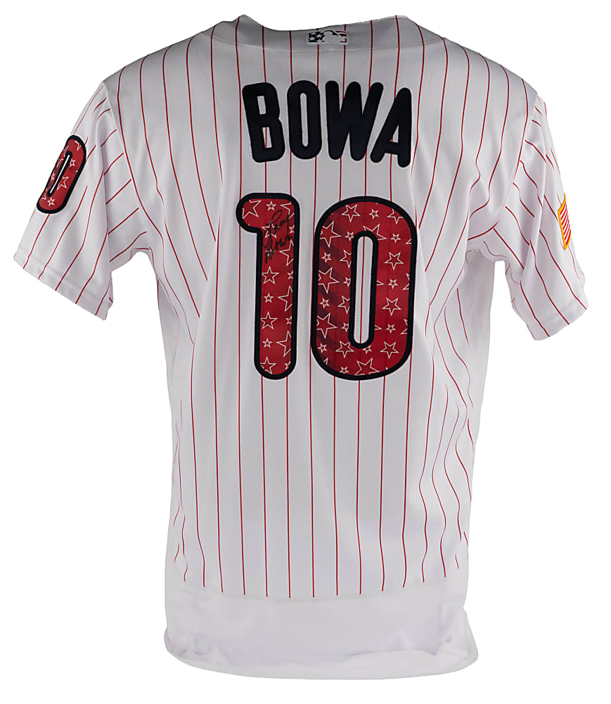 2017 Larry Bowa Philadelphia Phillies Signed Game-Used Stars & Stripes Jersey with MLB Hologram