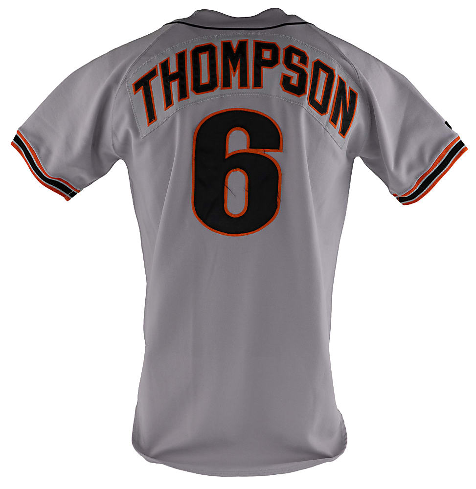 1991 Robby Thompson San Francisco Giants Game-Used Road Jersey