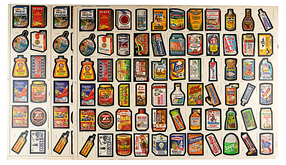 1979 Topps Wacky Packages Series 1 Rerun Complete Set in Uncut Sheet Quartet (4 Complete Sets)