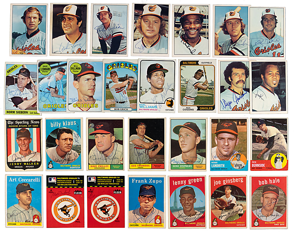 1957-1994 Baltimore Orioles Signed Card Collection (47) with (8) Hall of Famers