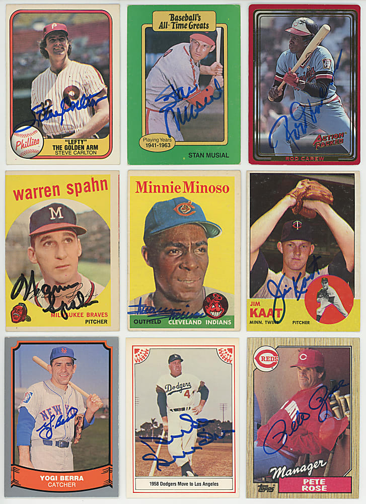 1951-1993 Signed Card Collection (114) with (19) Hall of Famers
