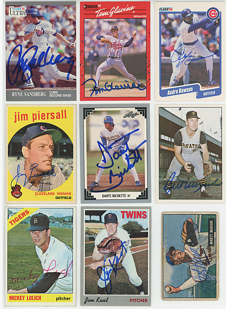 1951-1993 Signed Card Collection (114) with (19) Hall of Famers