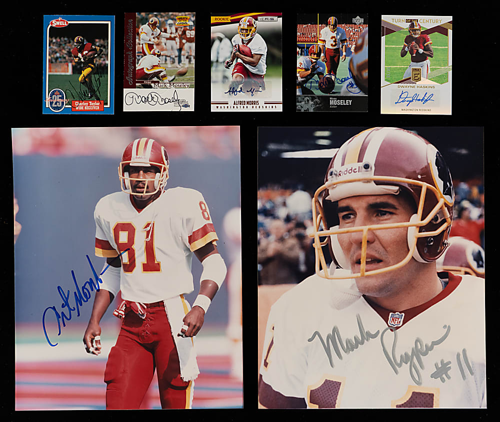Washington Redskins Signed Flats Collection (14) with Sammy Baugh, John Riggins, (2) Art Monk