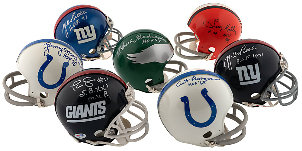 Autographed Mini-Helmet Collection (18) - All with Inscriptions