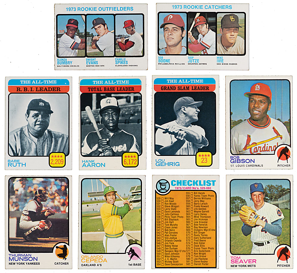 1973 Topps Near Complete Set (659/660) with #615 Mike Schmidt Rookie PSA VG-EX 4 Plus (115) Dupes