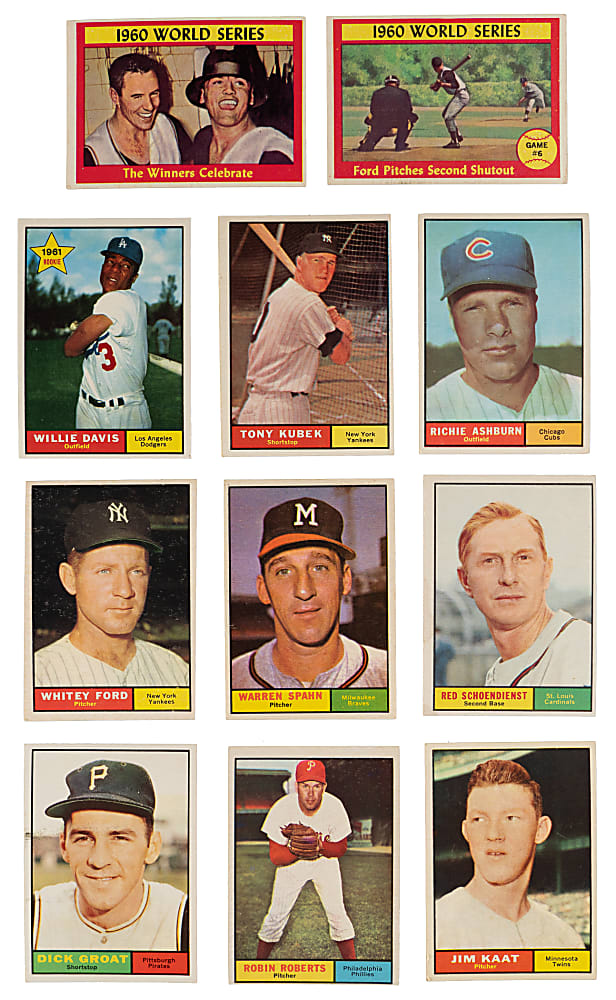 1961 Topps Collection (184) with Aaron, Koufax & Mays - Clean!