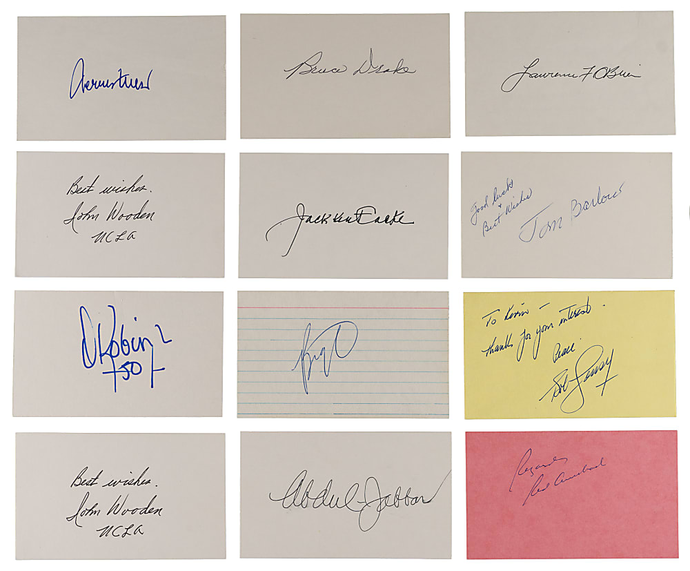 Basketball Signed Index Card Collection (88) with Many Tougher Names Including Rare Hall of Famers