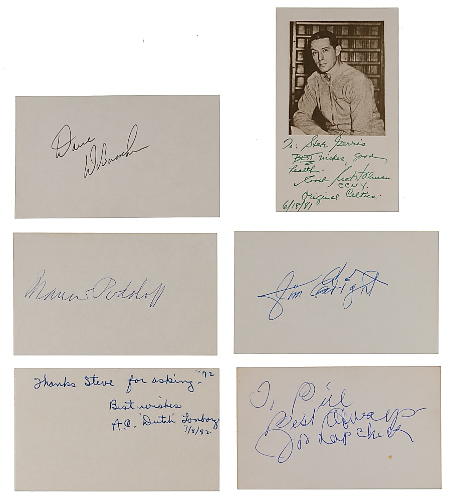 Basketball Signed Index Card Collection (88) with Many Tougher Names Including Rare Hall of Famers