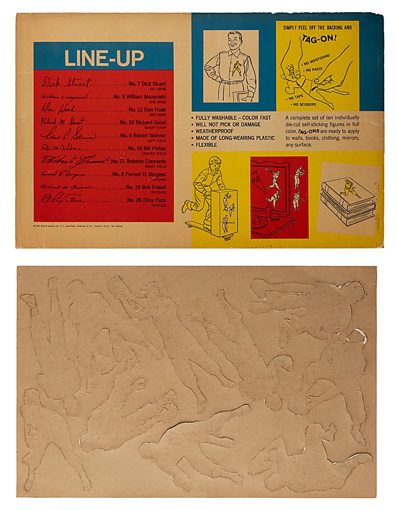 1960 Pittsburgh Pirates “Baseball Tag-Ons!” with Die-Cuts