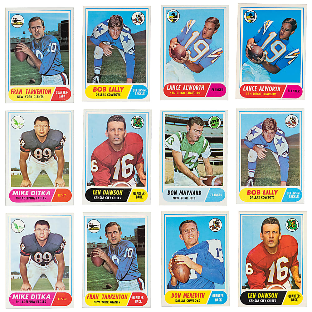 1968 Topps Football Collection (244) Total with Near Complete Set (217/219) Including Griese RC, Namath, Sayers & Unitas