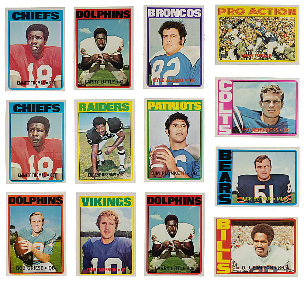1972 Topps Football Low Number Complete Set (263) Plus (5) Dupes - (268) Total - Clean!