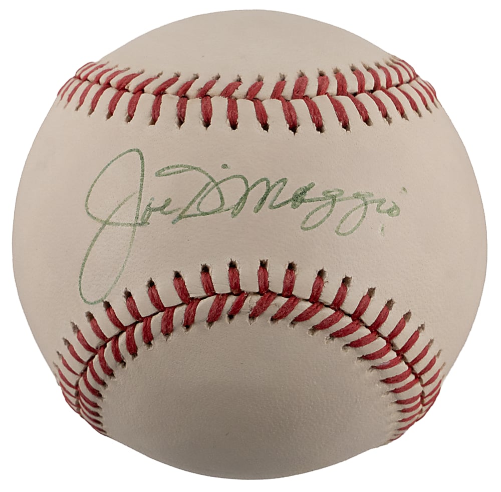 Joe DiMaggio Single-Signed OAL/Brown Baseball - Clean!