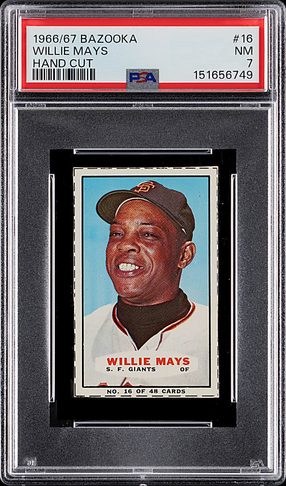 1966-1967 Bazooka #16 Willie Mays Hand Cut PSA NM 7