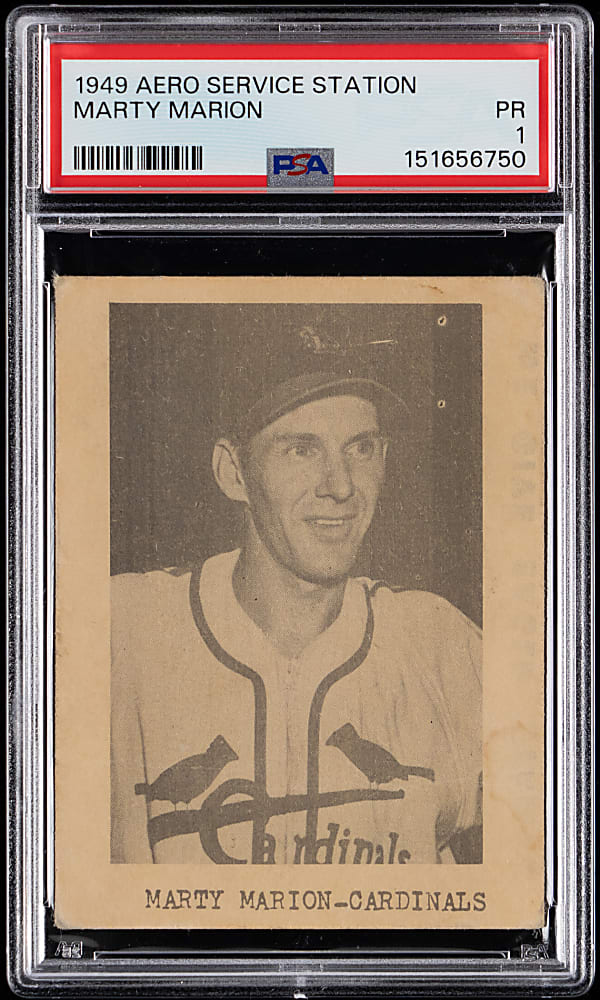 Newly Discovered 1949 Aero Service Station Marty Marion PSA POOR 1 - Only Known or Graded!