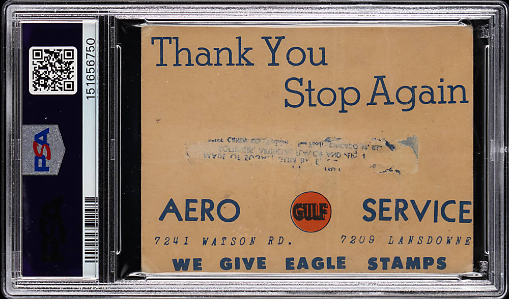 Newly Discovered 1949 Aero Service Station Marty Marion PSA POOR 1 - Only Known or Graded!