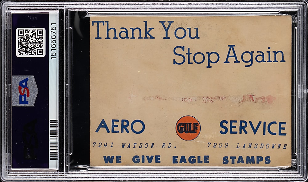 Newly Discovered 1949 Aero Service Station Ralph Kiner PSA GOOD 2 (mc)  - Only Known or Graded!