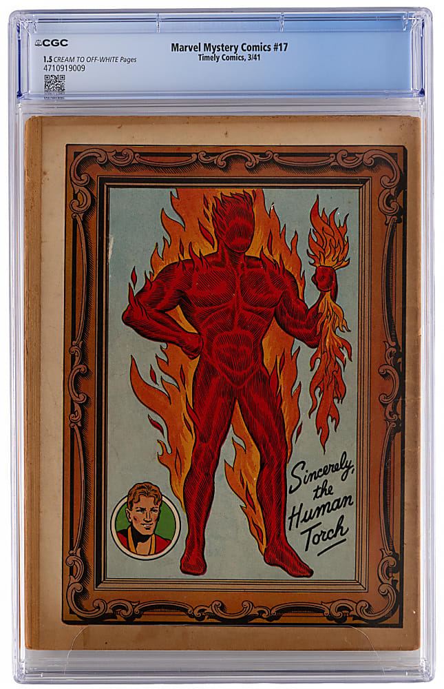 1941 Timely Comics Marvel Mystery Comics #17 Human Torch & Sub-Mariner Team-Up - CGC 1.5