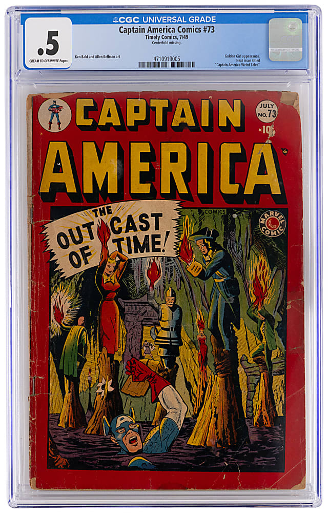 1949 Timely Comics Captain America Comics #73 Golden Girl Appearance - CGC .5
