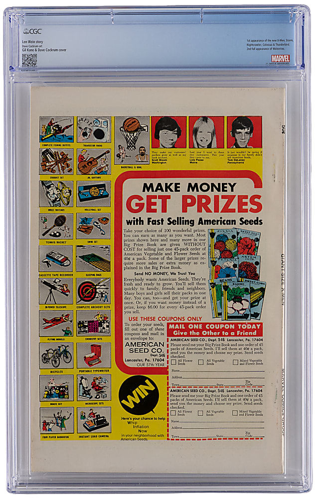 1975 Marvel Comics Giant-Size X-Men #1 First Appearance of New X-Men Team - CGC 8.5