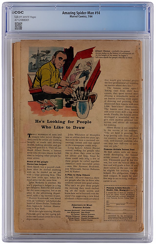 1964 Marvel Comics Amazing Spider-Man #14 First Green Goblin - CGC 1.5