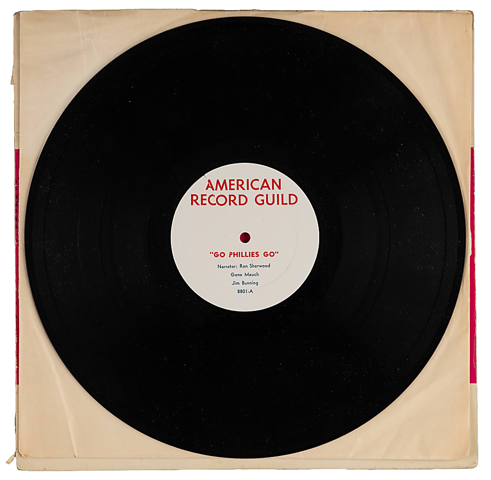 1964 Philadelphia Phillies Multi-Signed "Go! Phillies Go!" Record Album with (6) Signatures Including Bunning & Allen