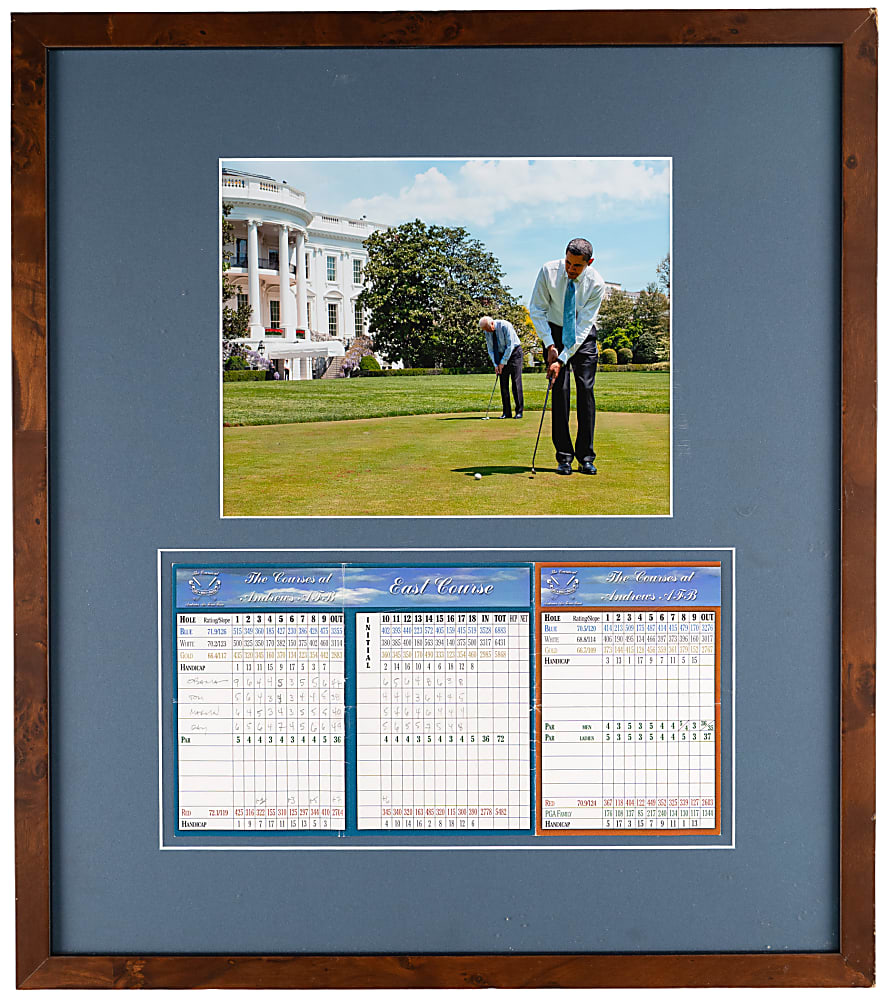 Barack Obama Handwritten Andrews Air Force Base Golf Scorecard - Full JSA LOA