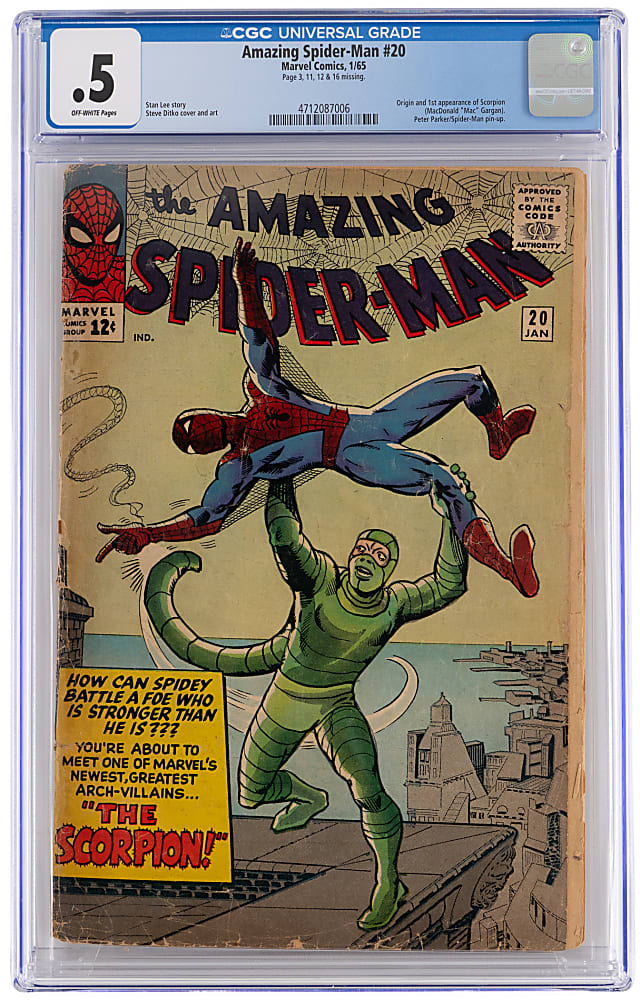 1965 Marvel Comics Amazing Spider-Man #20 First Scorpion - CGC .5