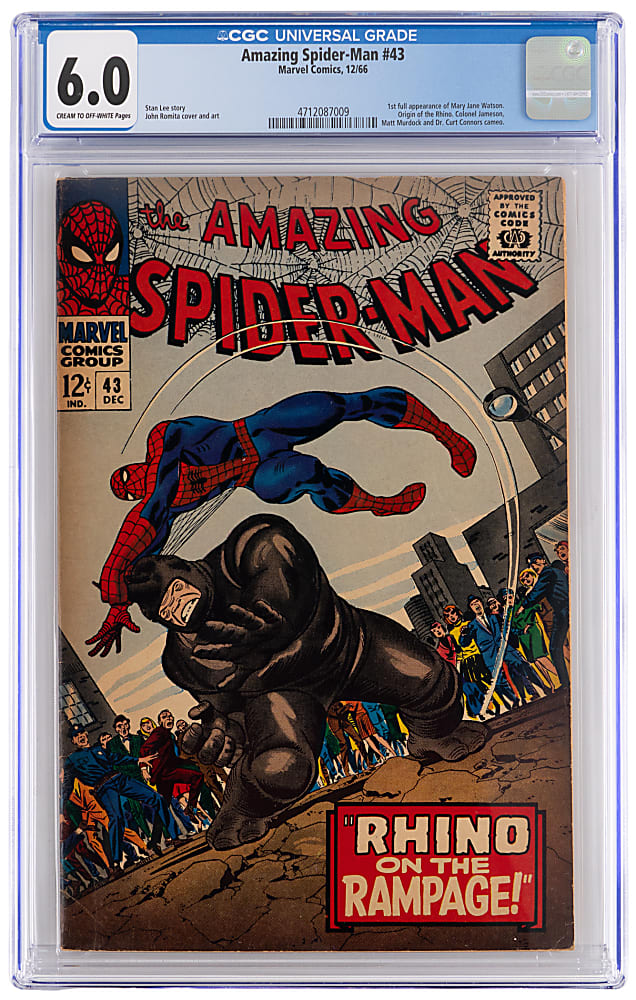 1966 Marvel Comics Amazing Spider-Man #43 First Full Appearance of Mary Jane Watson - CGC 6.0