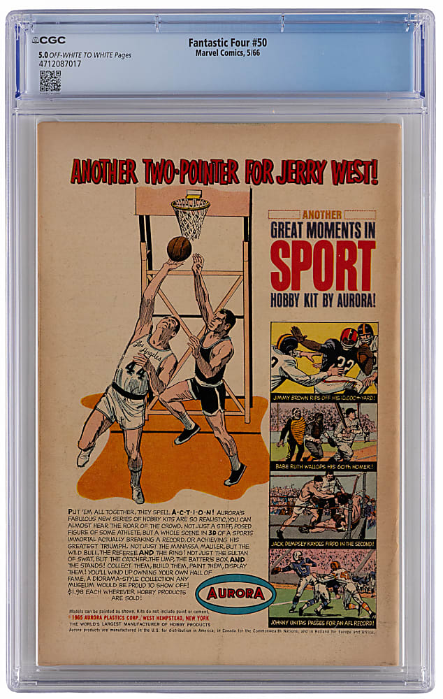 1966 Marvel Comics Fantastic Four #50 Silver Surfer Battles Galactus, First Wyatt Wingfoot - CGC 5.0