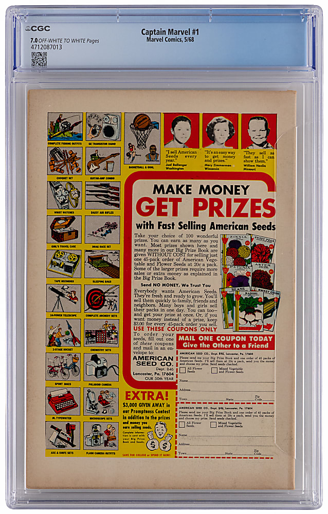 1968 Marvel Comics Captain Marvel #1 First Issue - CGC 7.0
