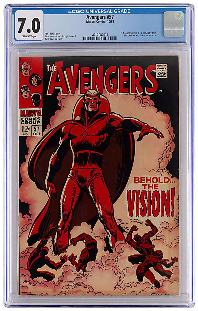 1968 Marvel Comics The Avengers #57 First Vision - CGC 7.0