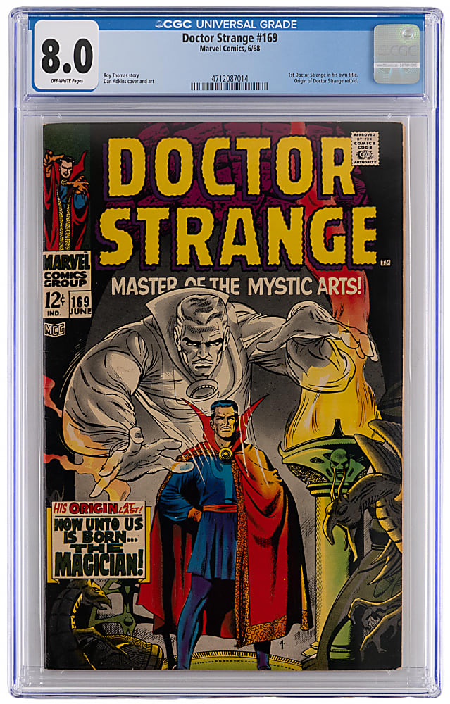 1968 Marvel Comics Doctor Strange #169 First Solo Title Issue - CGC 8.0