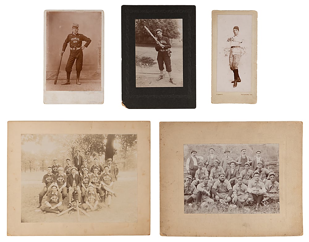 Turn-of-the-Century Baseball Player/Team Photographs (5)