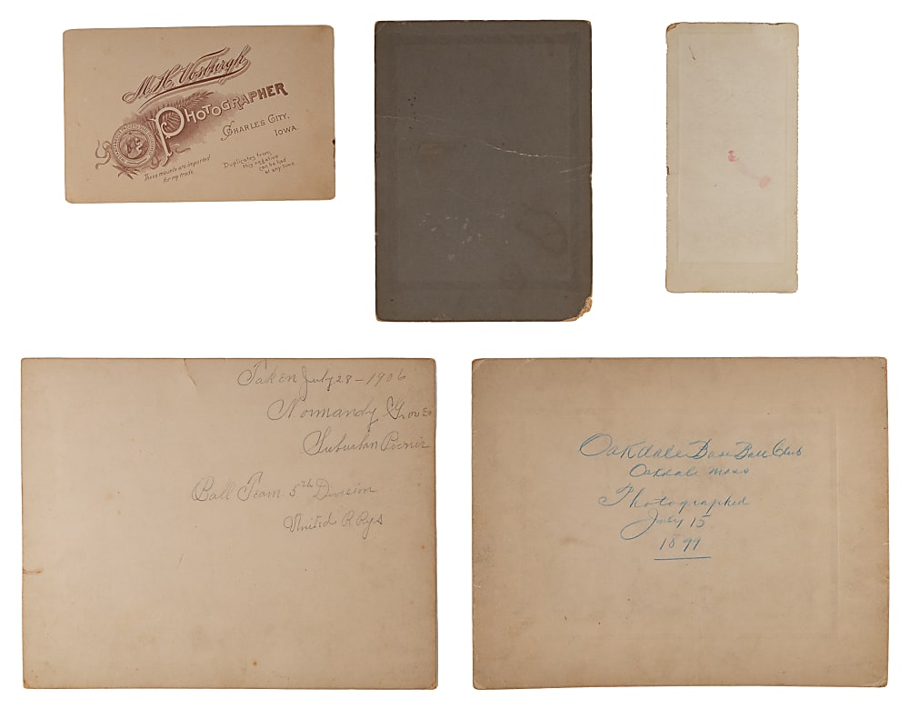 Turn-of-the-Century Baseball Player/Team Photographs (5)