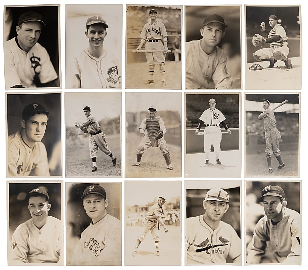 1930s George Burke Photos Hoard (140+) with (15+) Hall of Famers Plus Original Mailing Envelope