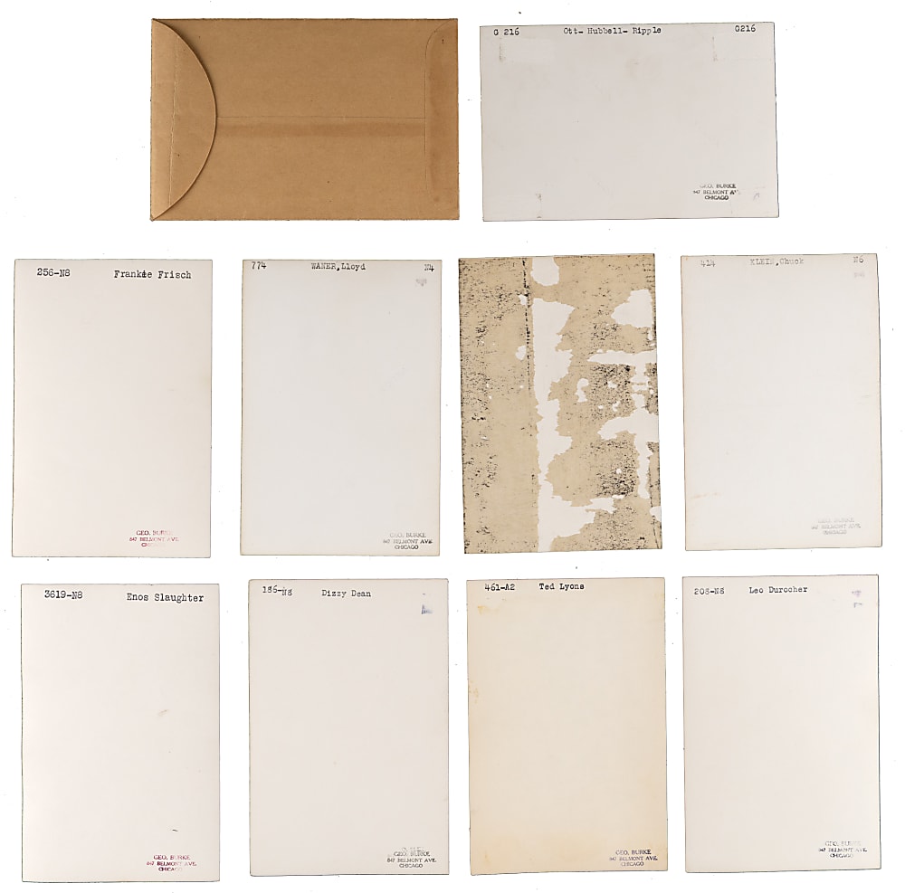1930s George Burke Photos Hoard (140+) with (15+) Hall of Famers Plus Original Mailing Envelope
