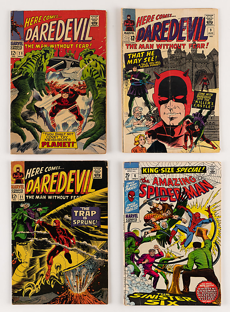 1965-1969 Marvel Comics Amazing Spider-Man and Daredevil Issues (10) with ASM #46 First Shocker & DD #10 First Ani-Men
