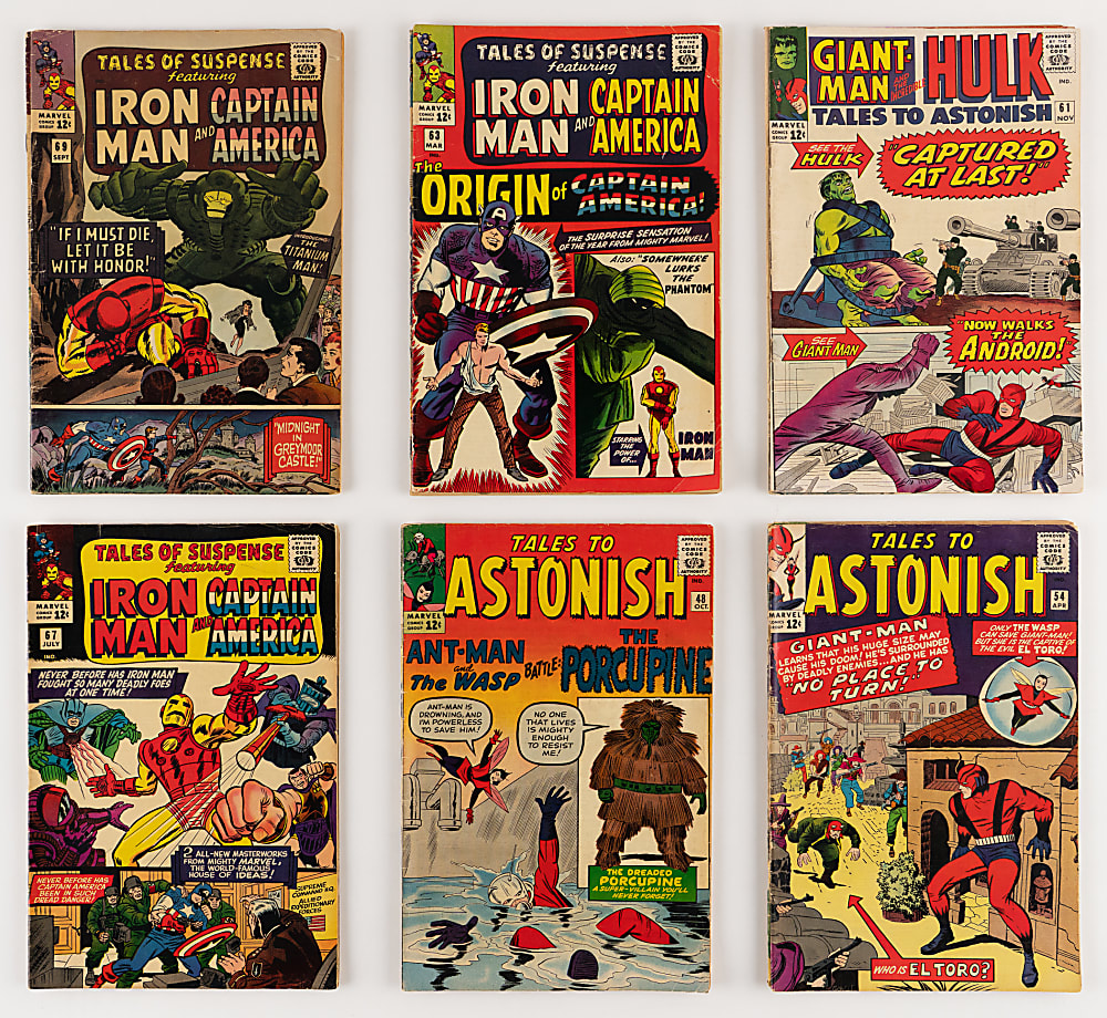 1963-1966 Marvel Comics Tales of Suspense/Tales to Astonish Collection (15) with TOS #59 First Silver Age Captain America Solo Story