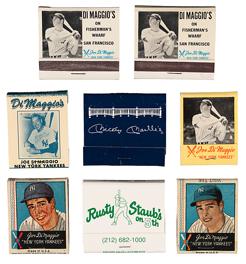 1930s-1960s Baseball Matchbooks Collection (46) with (10) DiMaggio, Mantle, Mathewson