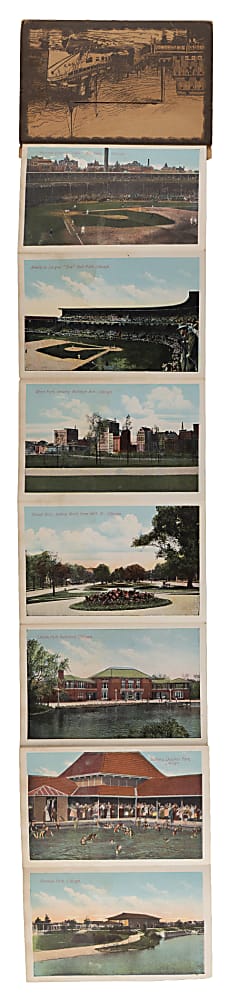1900s Souvenir Folder of Chicago and Parks Accordion Postcard with Cubs & White Sox Stadiums