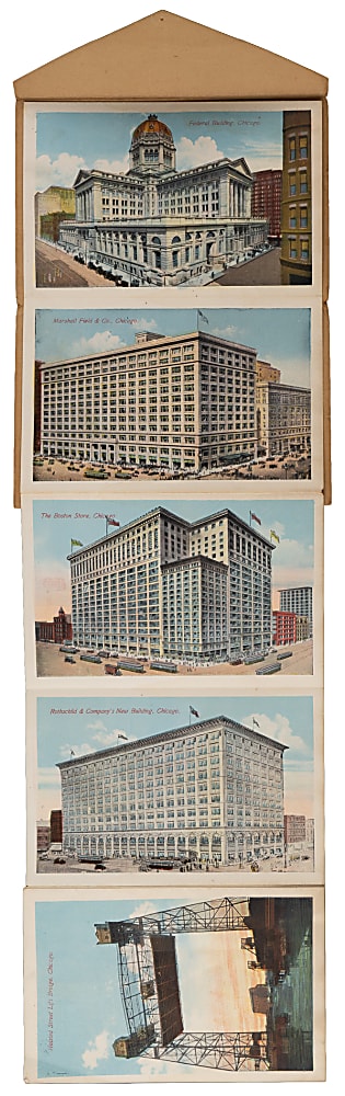 1900s Souvenir Folder of Chicago and Parks Accordion Postcard with Cubs & White Sox Stadiums
